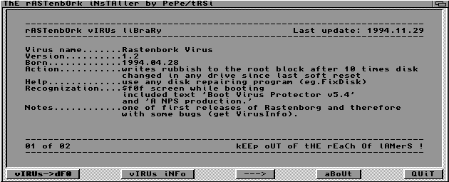 Screenshot of Rastenbork v1.20 dropper